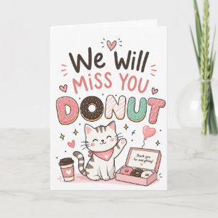 Cartão Presente de aposentadoria engraçado do gato Donut