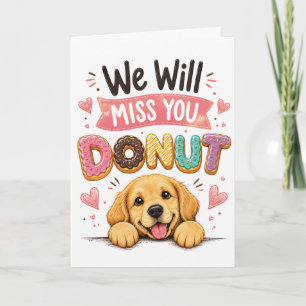 Cartão Presente de aposentadoria para cão donut engraçado