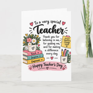 Cartão Presente de Apreciação ao Professor Feliz Dia do