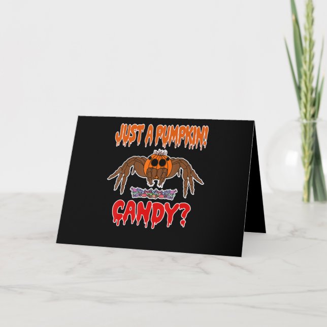 Cartão Presente de Aranha| Aranha com Abóbora na Oferta d (Frente)