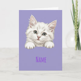 Cartão Presente de Arte de Gatinho Personalizado com Nome