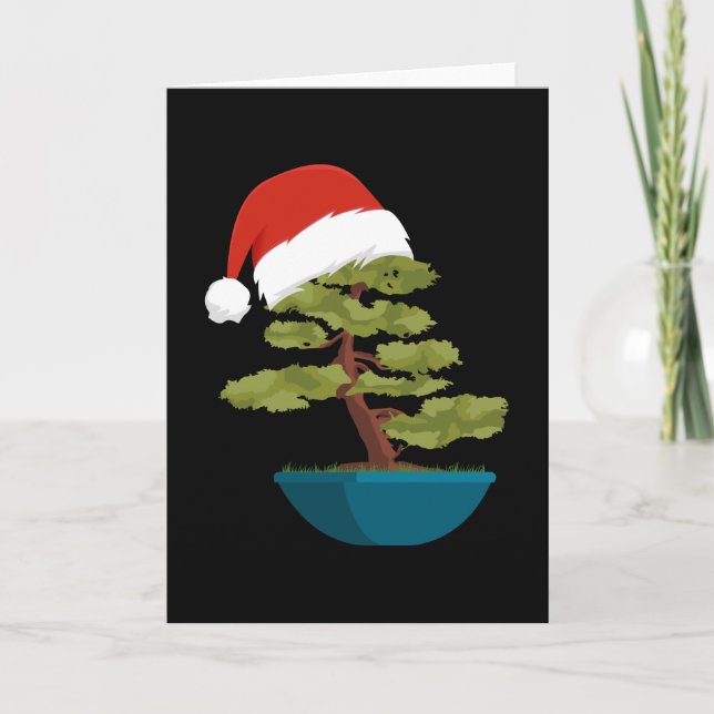 Cartão Presente de Árvore Bonsai de Natal (Frente)