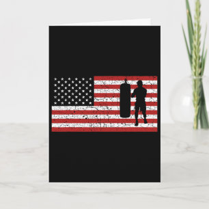 Cartão Presente de Boxe Bandeira Americana Homens Mulhere