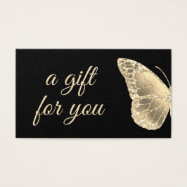 cartão-presente de design de borboleta de ouro