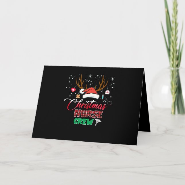 Cartão Presente de Enfermeira | Gorro de Natal da Equipe  (Frente)