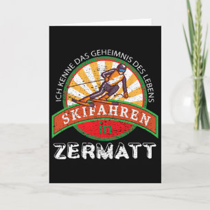 Cartão Presente de Esqui Vintage Para Esquiadores De Zerm
