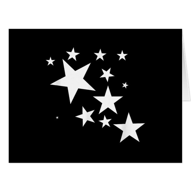 Cartão Presente de Fantasia com Desenho de Estrelas Branc (Frente horizontal)