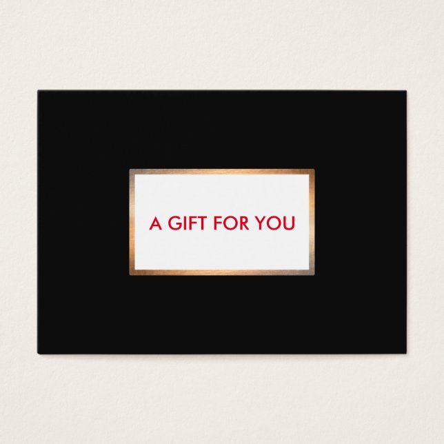 Cartão Presente de Feriado Moderno Preto e Dourado (Frente)