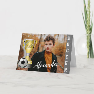 Cartão Presente de Foto do Campeão de Futebol Personaliza