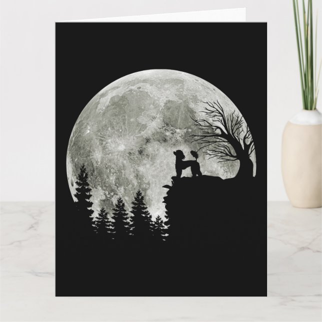 Cartão Presente de Halloween de Poodle na Montanha para A (Frente)