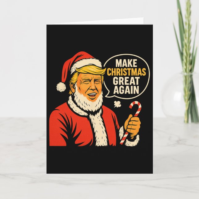 Cartão Presente de Ideia Divertida de Natal Papai Noel Tr (Frente)
