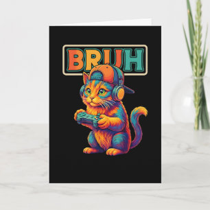 Cartão Presente de Jogos de Vídeo de Gamer Bruh Cat para
