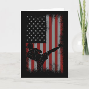 Cartão Presente de Kickboxing da Bandeira Americana Retrô
