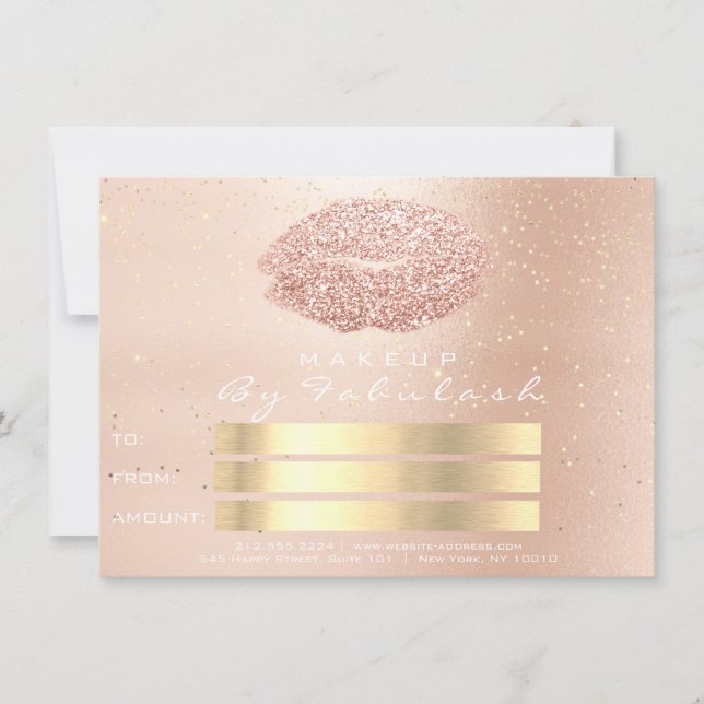 Cartão-presente de Lábios de Maquiagem de Confetti (Frente)