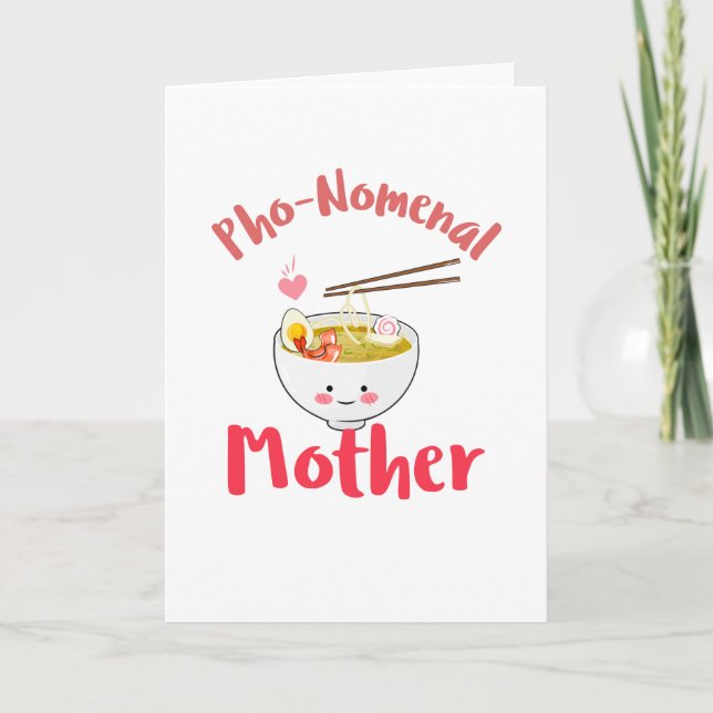 Cartão Presente de Mãe Engraçado - Mãe Pho-Nomenal (Frente)