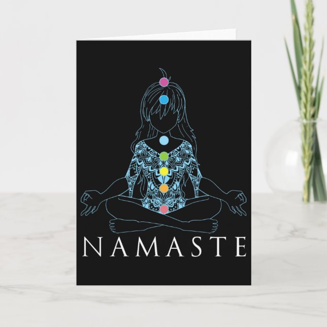 Cartão Presente de Meditação Namaste Yoga (Frente)