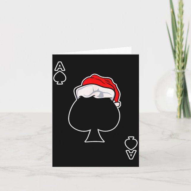 Cartão Presente de Natal Ás de Espadas Baralho &amp; de (Frente)