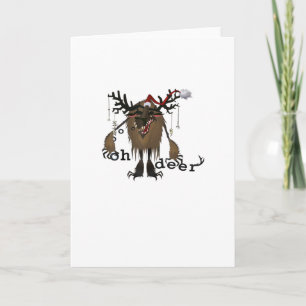 Cartão Presente de Natal de Rena Divertida de Desenho par