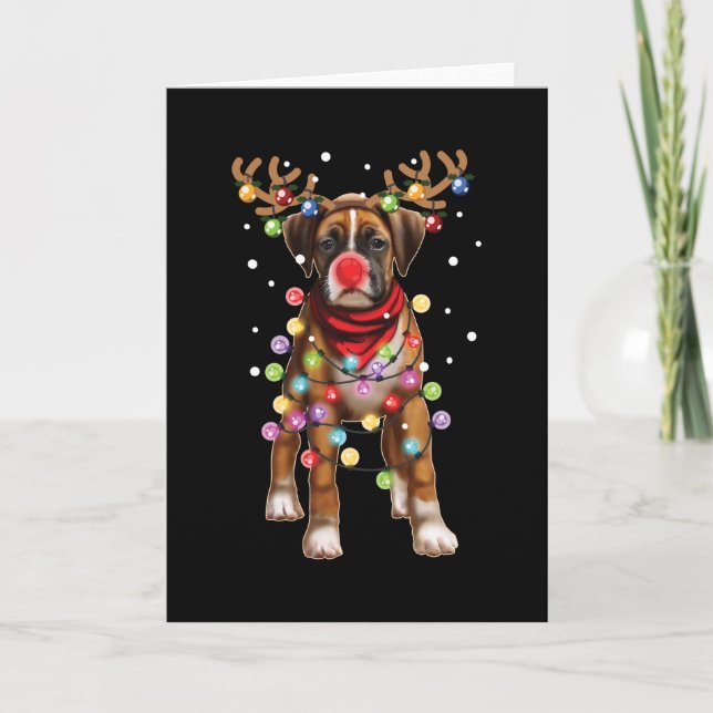 Cartão Presente de Natal engraçado do cão Boxer Fofo (Frente)