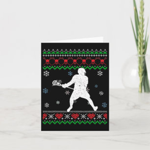 Cartão Presente de Natal Feio de Lacrosse para Amantes de