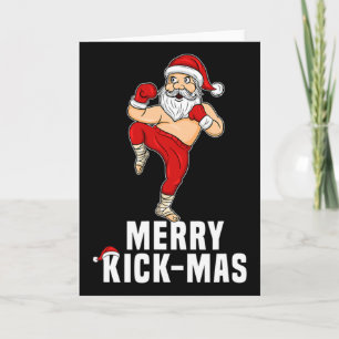 Cartão Presente de Natal Kickboxing Papai Noel Feliz Kick