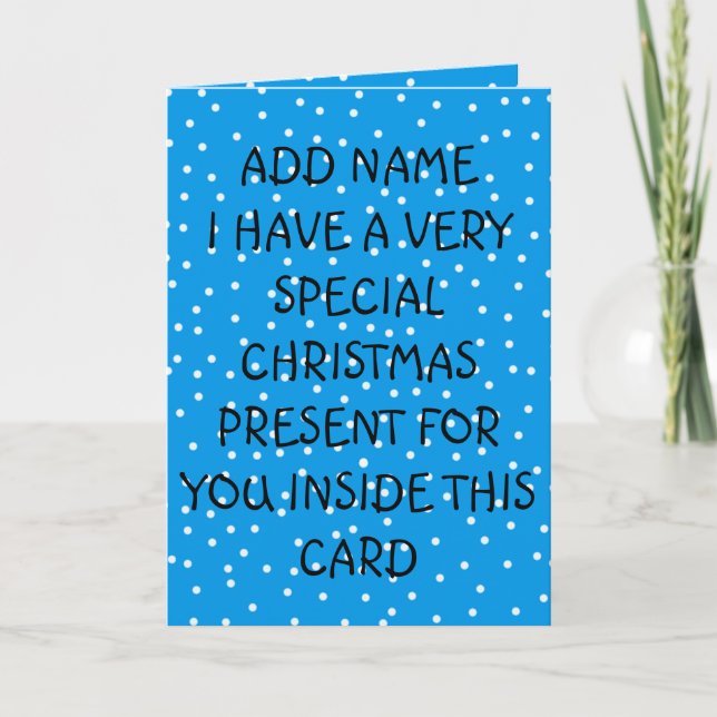 Cartão Presente de Natal muito especial (Frente)