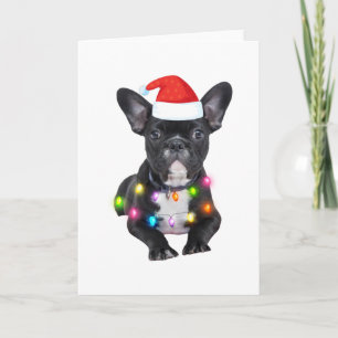 Cartão presente de natal para amantes de bulldog francês