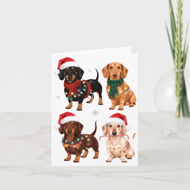 Cartão Presente de Natal para Mãe de Dachshund  (Frente)