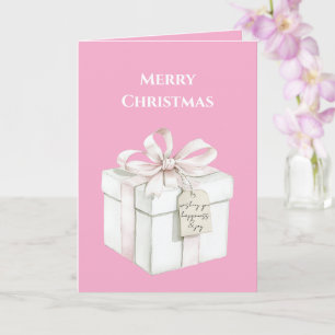 Cartão Presente de Natal Rosa Corado