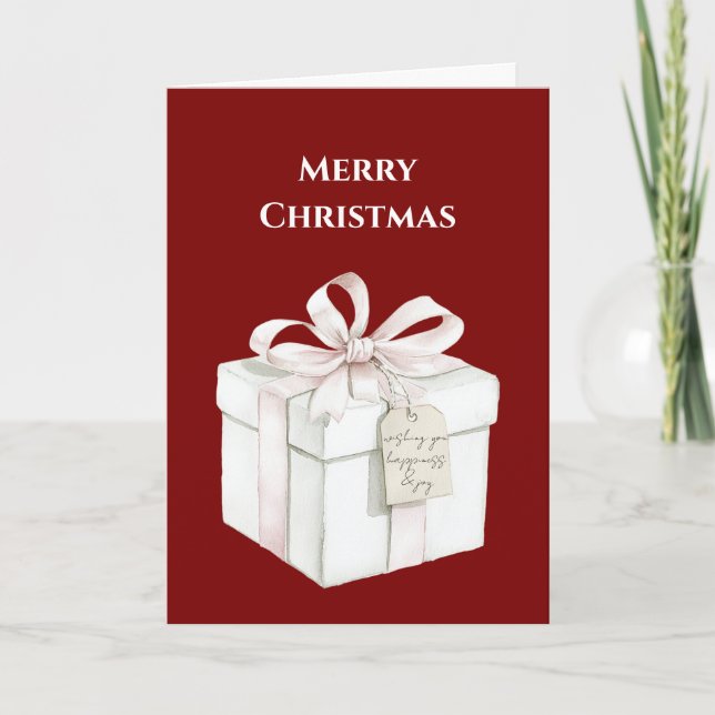 Cartão Presente de Natal Rosa Rubor Vermelho (Frente)