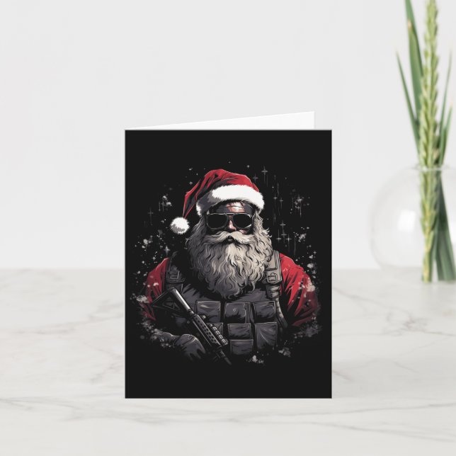 Cartão Presente de Natal Tático do Papai Noel  (Frente)
