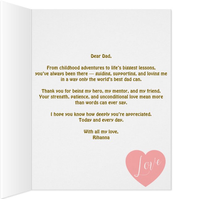 Cartão Presente de Nome Personalizado para Filho ou Filha (Interior (direita))