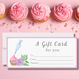 Cartão Presente de Padaria de Cupcake com Frosting