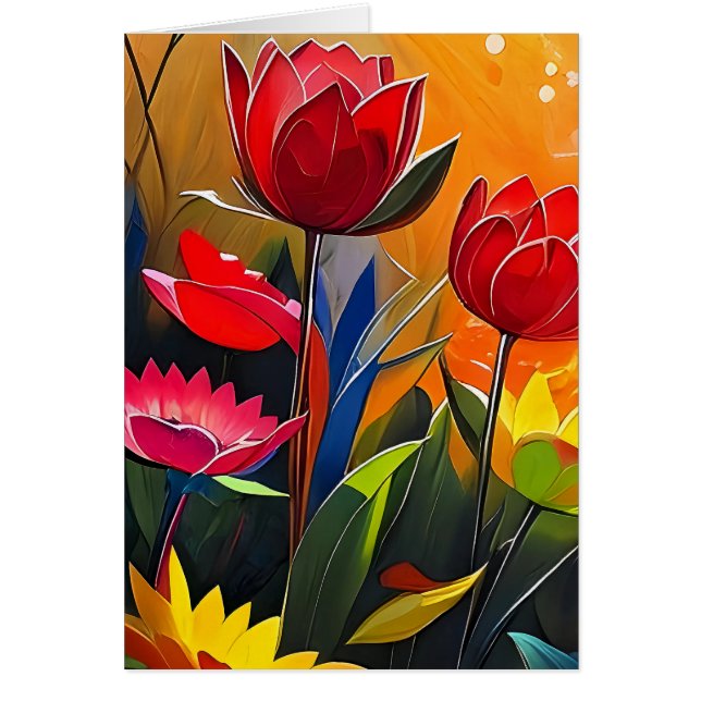 Cartão Presente de pensamento com flores (Frente)