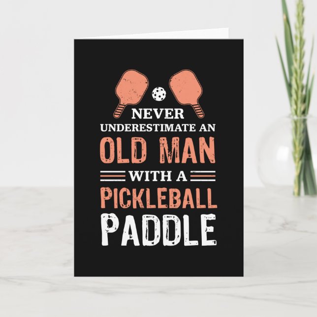 Cartão Presente de Raquete de Pickleball para Homem Diver (Frente)