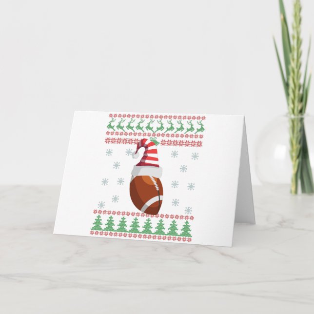 Cartão Presente de Rugby de Suéter de Natal Feio para Ama (Frente)