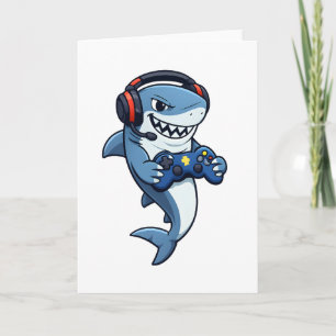 Cartão Presente de Vídeos Games Gamer Bruh Tubarão para M