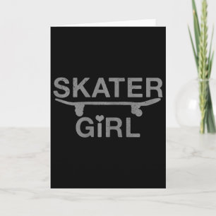 Cartão Presente Divertido de Skate para Menina que Anda d