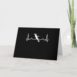 Cartão Presente Divertido Linha do Coração de Esqui Aquát