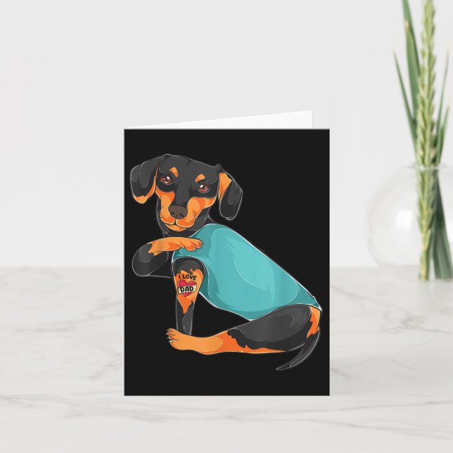 Cartão Presente do Dia dos Pais Funny Dog Dad Dachshund E (Frente)