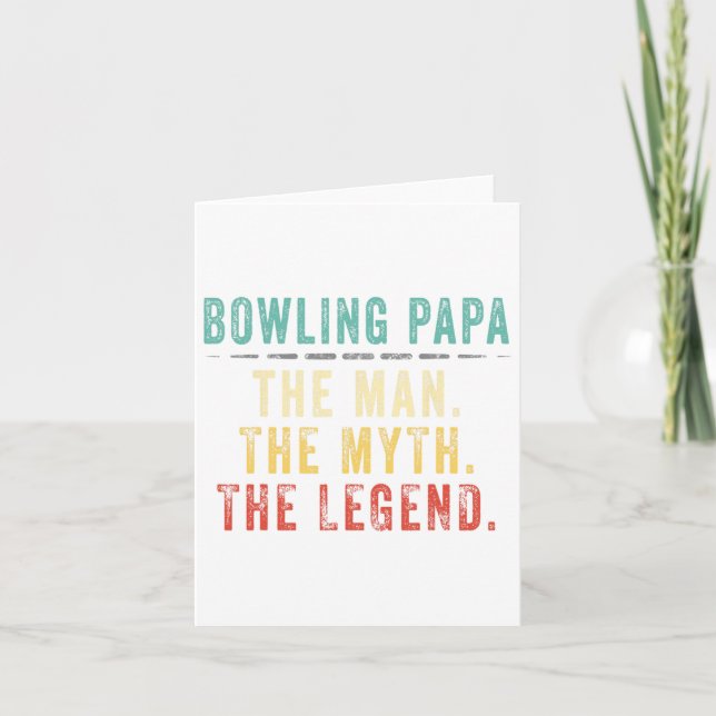 Cartão Presente do Dia dos Pais para Papai de Boliche (Frente)