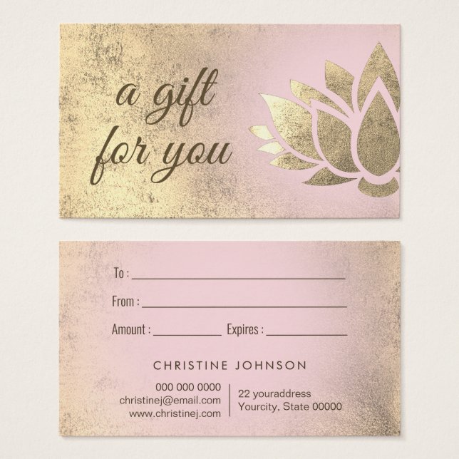 cartão-presente do logotipo lotus (Frente & Verso)