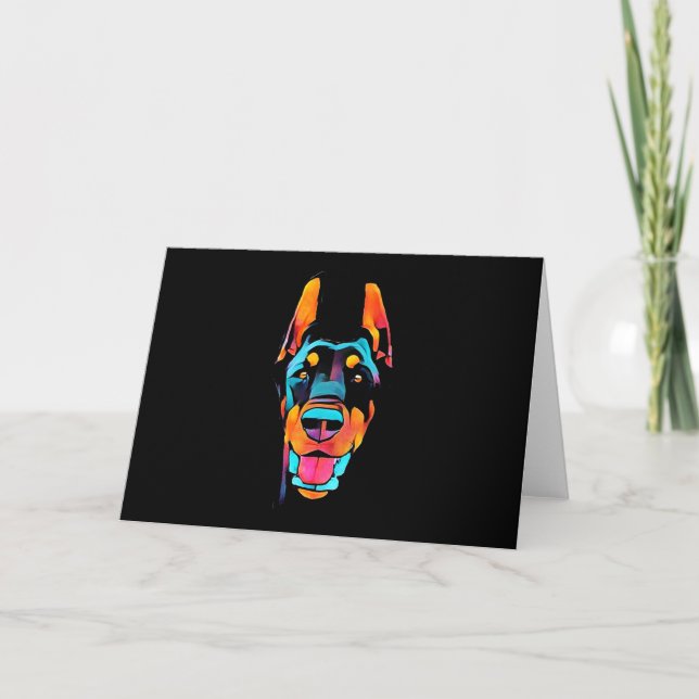 Cartão Presente Doberman | Doberman Colorido (Frente)