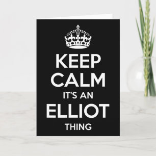 Cartão Presente Elliot Nome Keep Calm Piada Personalizada