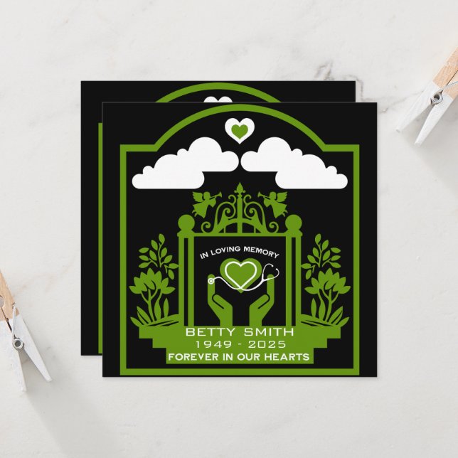 Cartão Presente Funeral De Lembrança Para Uma Enfermeira (Frente/Verso In Situ)