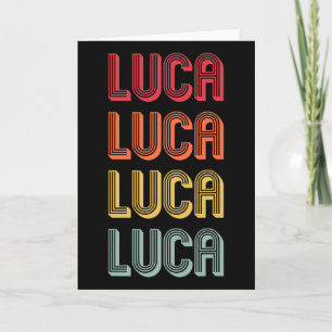 Cartão Presente Luca Nome Personalizado Divertido Retro V
