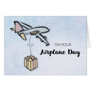 Cartão Presente no dia de adoção do avião
