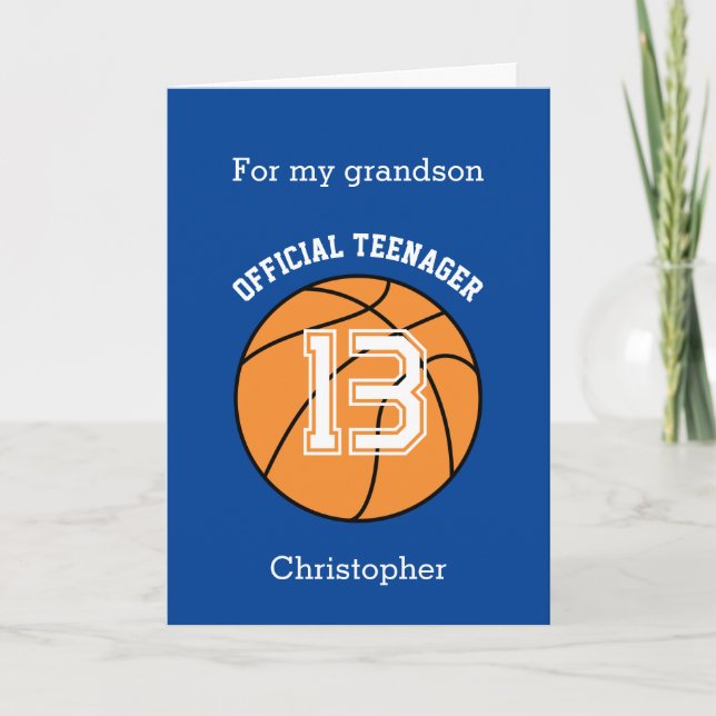 Cartão Presente Oficial de Basquetebol para Aniversário d (Frente)