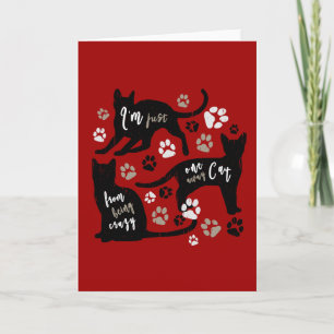 Cartão Presente para Dono de Gato Arte Gráfica Divertida 