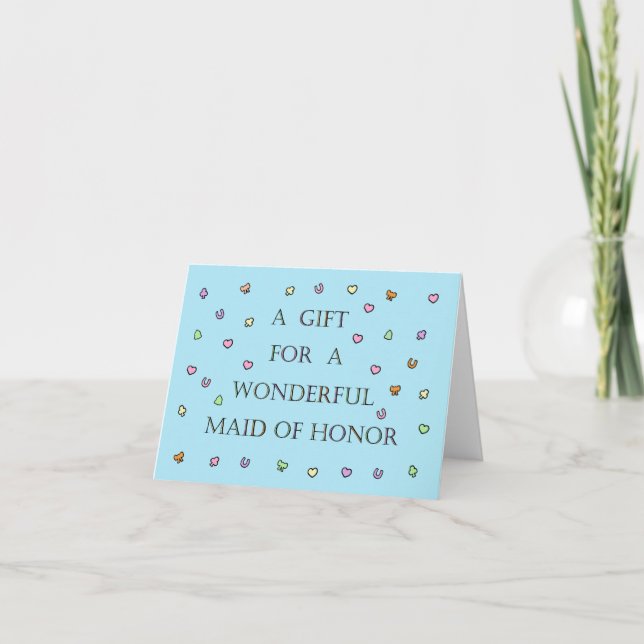 Cartão Presente para Madrinha de casamento Confetti e Let (Frente)